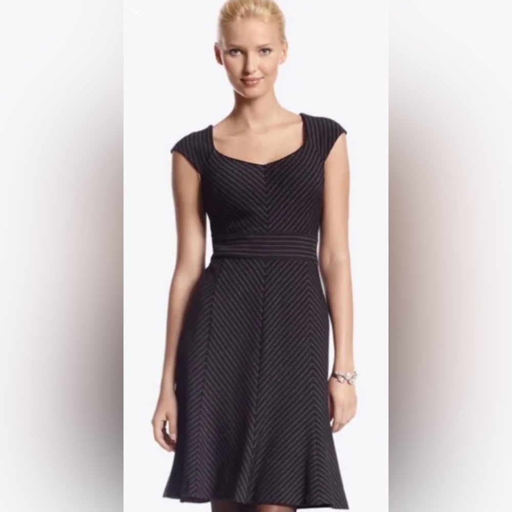 White House Black Market Pinstriped Ponte Dress - Fit & Flare